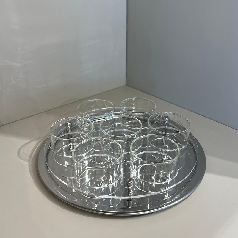 7 Glass Round Tray Holder - حامل صينية دائرية 7 أكواب