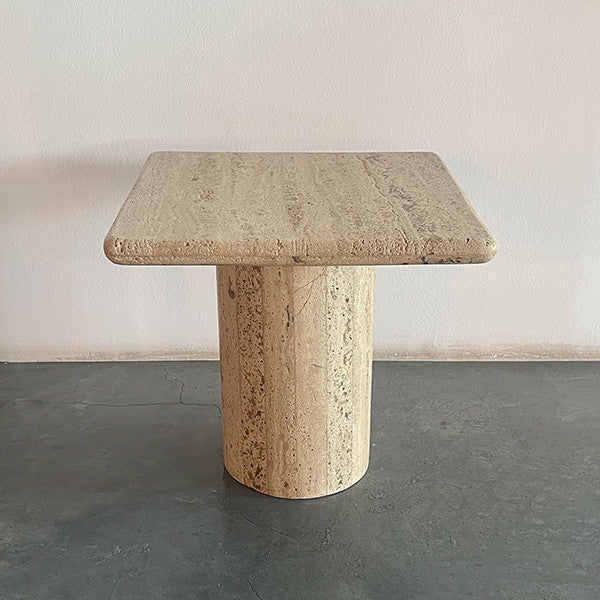 Travertine Side Table  42 x 42 x 38.5 cm - طاولة جانبية, 42 x 42 x 38.5 cm