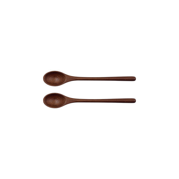 Set of 2 Spoons 15x2.4x1cm, Brown Color - طقم من 2 ملاعق مقاس 15 × 2.4 × 1 سم لون بني