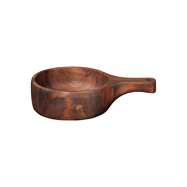 Wooden Bowl With Handle 22.5X14.5X5.6cm , Brown Color - وعاء خشبيمع مقبض 22.5X14.5X5.6 سم , لون بني