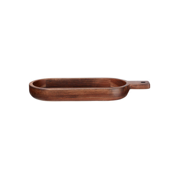 Wooden Bowl With Handle 33.4x13x3.5cm, Brown Color - وعاء خشبي مع مقبض 33.4x13x3.5سم, لون بني