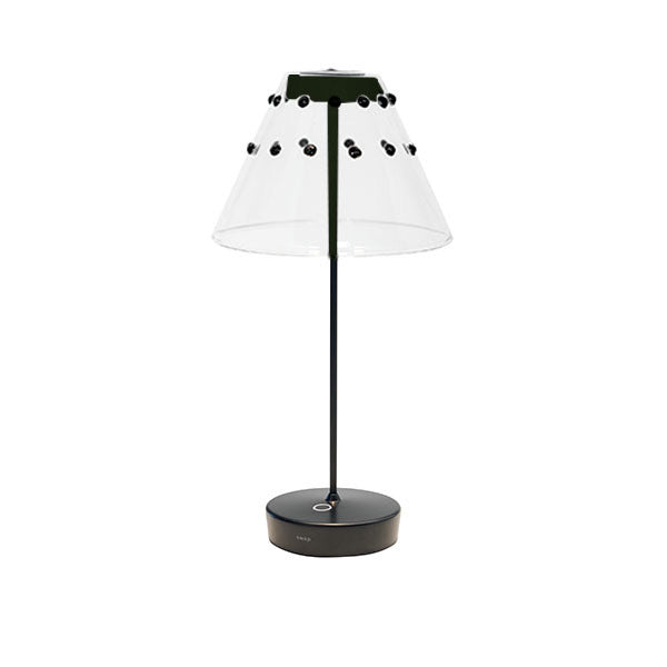 POLDINA LAMP W BIG BLACK DOTS LAMP SHADE - مصباح طاولة بولدينا مع غطاء مصباح منقط , لون أسود