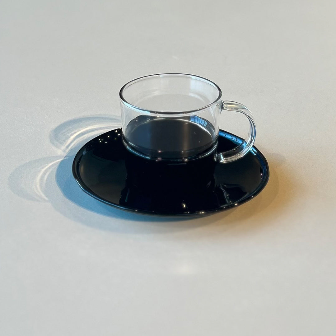 Espresso Cup With Black Bottom & Black Saucer - طقم اكواب اسبريسو بأرضية و صحون سوداء
