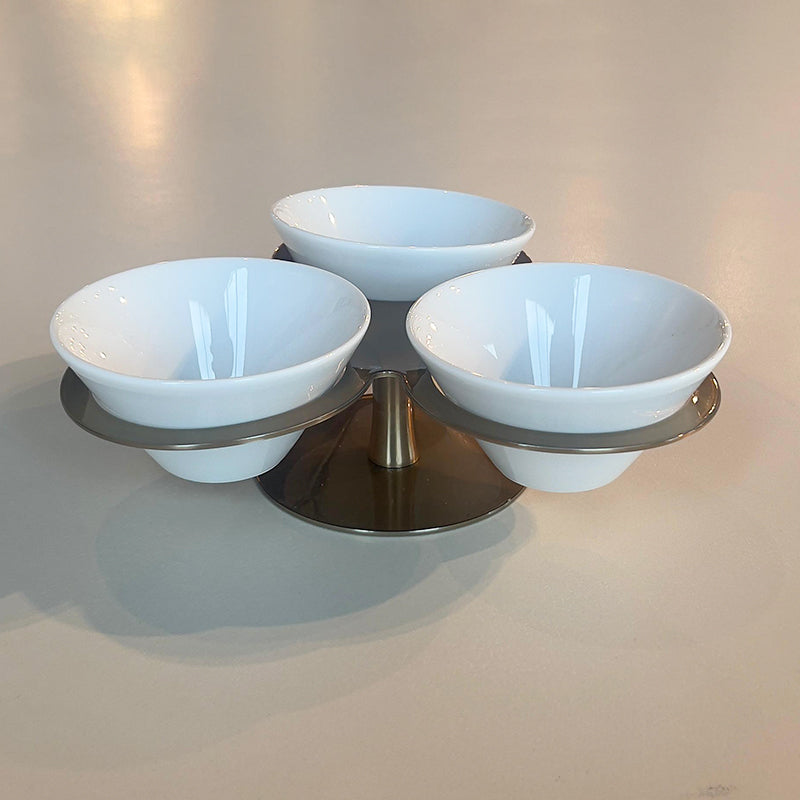 Gold 3 pcs bowls with holder -ذهبي 3 أوعية مع حامل