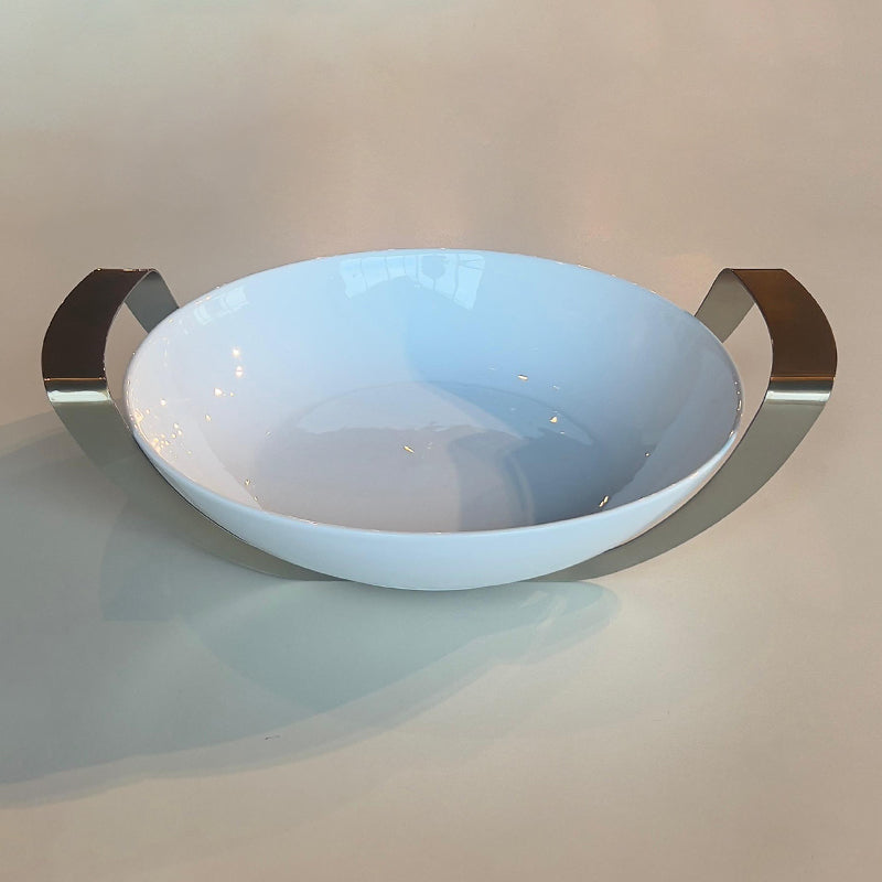 Gold Round Dish with holder large - طبق دائري مع حامل ذهبي/كبير