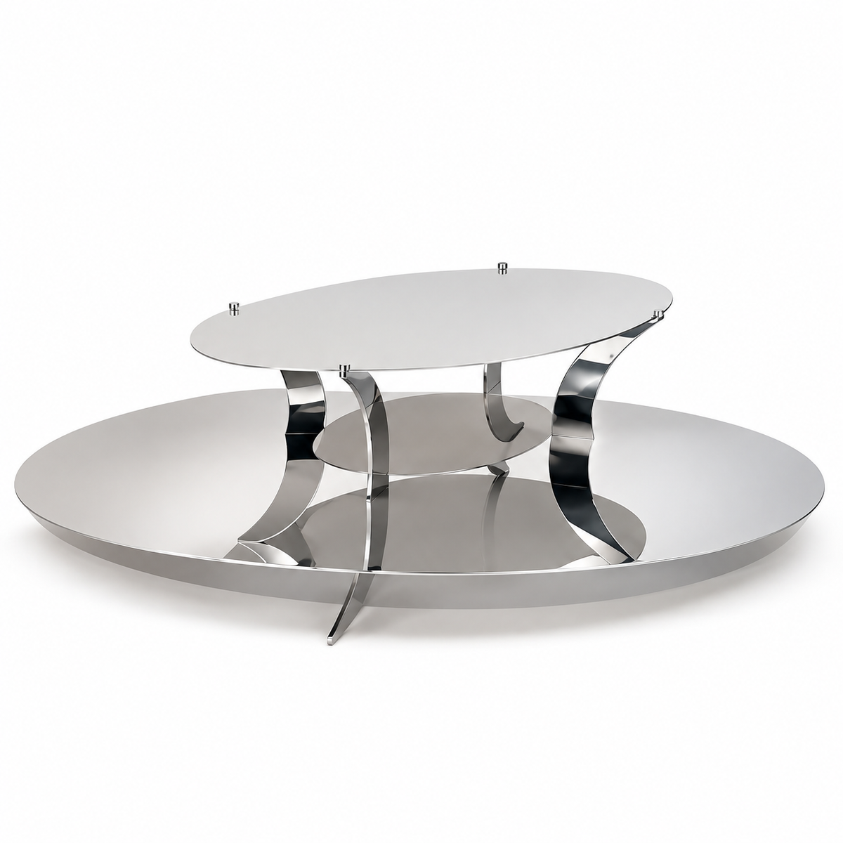 Stand Stainless Steel W/2 OVAL PLATES 60x34 CM