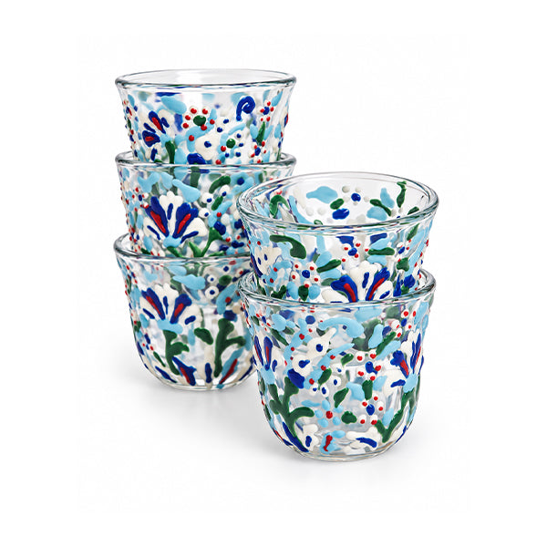 Blue Coffee Cups Set of 6 PCS - طقم فناجين قهوة أزرق مكون من 6 قطع