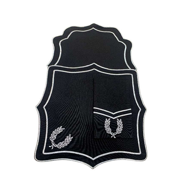 Yalda Black Silver Greek Leaf Placemats – Set of 3 - طقم مفارش طاولة يالدا أسود فضي بتصميم أوراق يونانية – 3 قطع