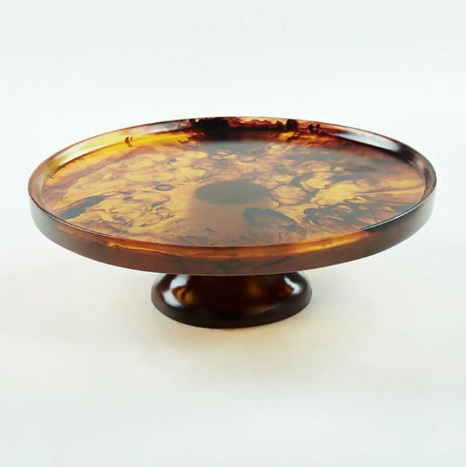 FOOTED CAKE STAND LARGE 32x 11 CM TURTOISE - 32x11 CM ستاند كيك كبير بني