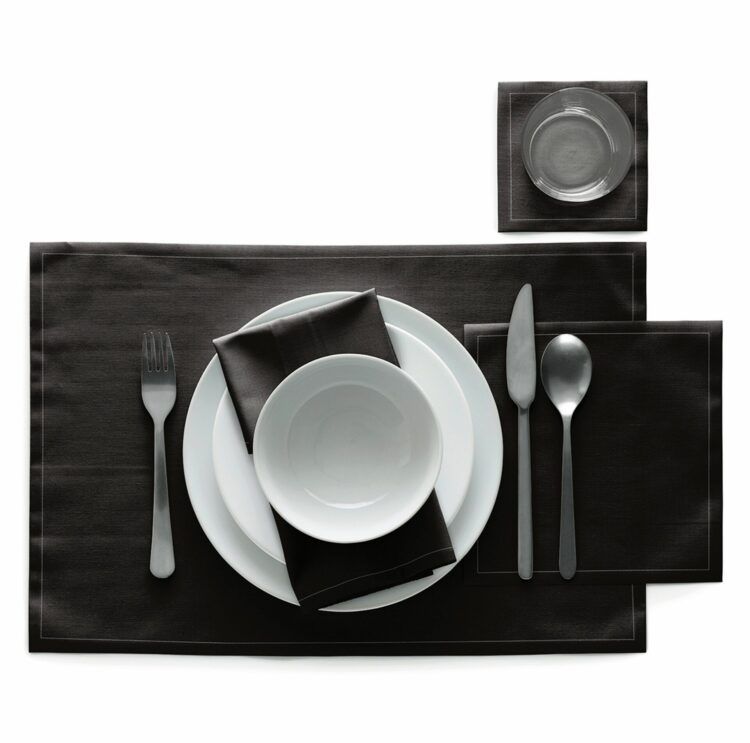 COCKTAIL NAPKIN PACK, 11 x 11 CM, Black - مناديل سفرة قطنية11x11سم 50قطعة , لون أسود