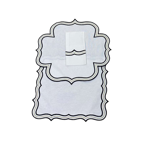 Gemma Black Gold Classic Placemats – Set of 3 - طقم مفارش طاولة جيمّا أسود ذهبي كلاسيك – 3 قطع