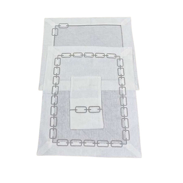 Silver Chain Placemats – Set of 3 - طقم مفارش طاولة تصميم سلسلة فضية – 3 قطع