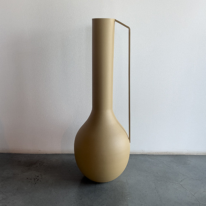 Iron Vase , 35.5x35.5x100cm Beige Color - مزهريه حديد 35.5x35.5x100 سم لون بيج