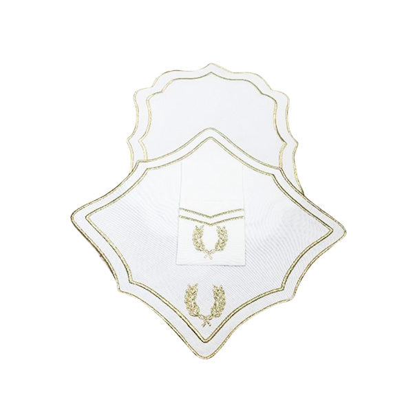 Yalda Curve Line Gold Leaf Placemats – Set of 3 - طقم مفارش طاولة يالدا بتصميم ورق ذهبي – 3 قطع