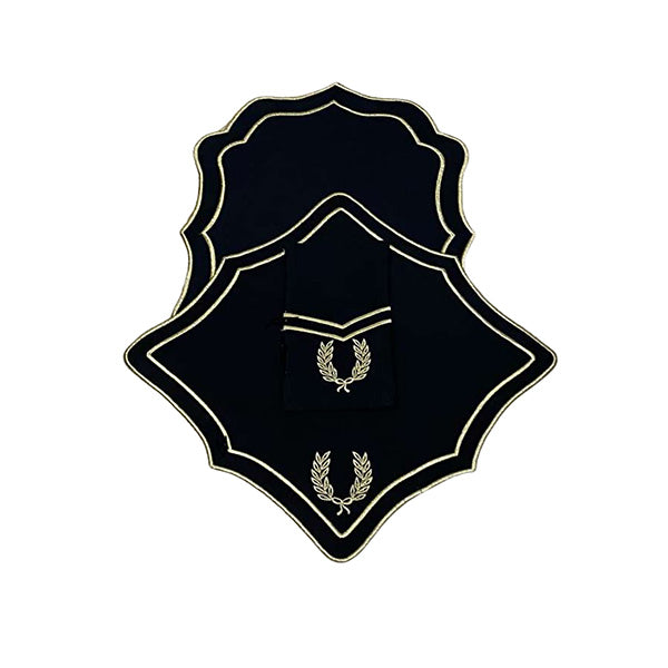 Yalda Black Curve Gold Placemats – Set of 3 - طقم مفارش طاولة يالدا أسود /ذهبي – 3 قطع