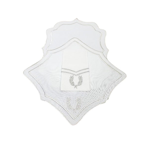 Yalda Curve Line Silver Leaf Placemats – Set of 3  - طقم مفارش طاولة يالدا بتصميم ورق فضي – 3 قطع