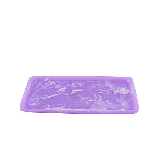 Medium Rectangular Tray 25.5x17.7x1cm, Lilac Color - صينية ريزن مستطيلة 25.5x17.7x1سم, لون بنفسجي فاتح