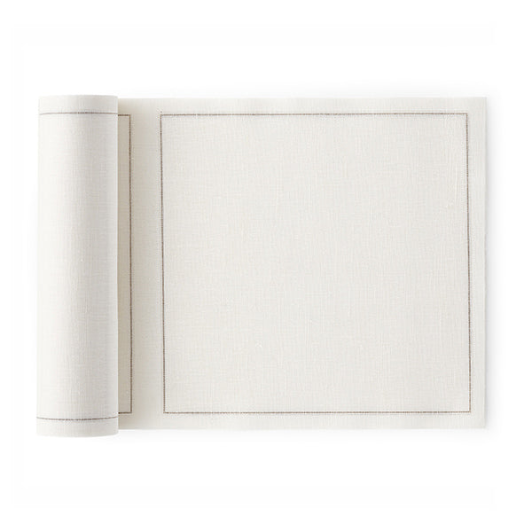 Linen Lunch Napkin Pack 20x20cm 20pcs , Cream Color - مناديل سفرة كتان 20x20سم 20قطعة , لون أبيض كريمي