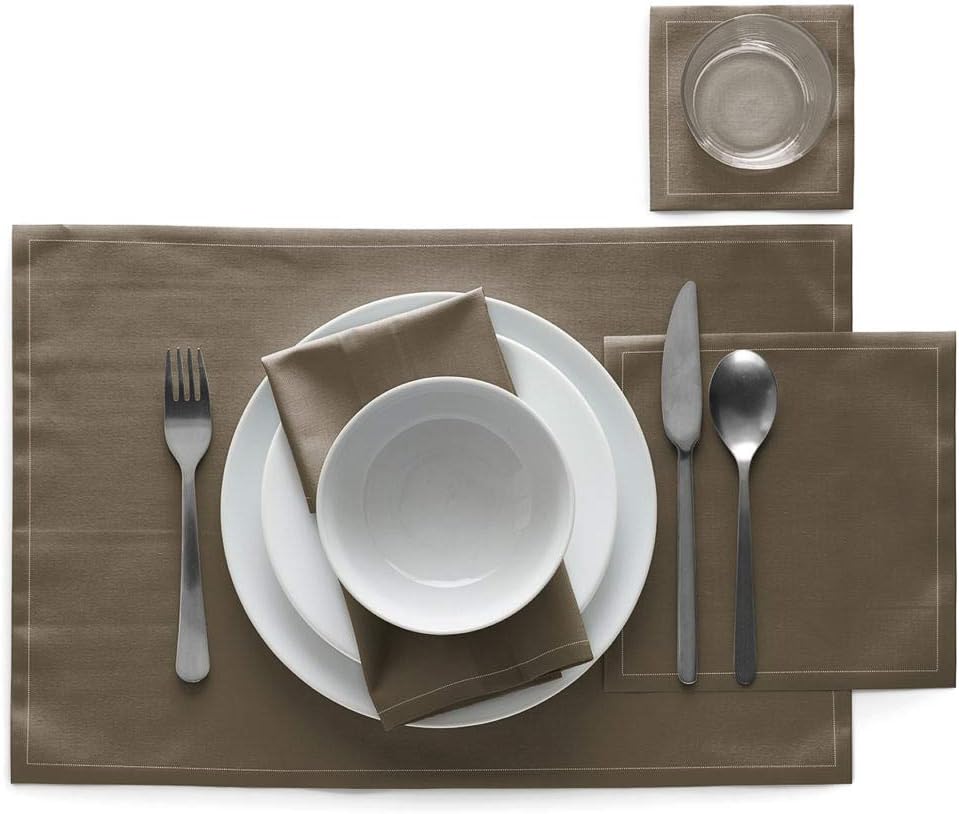Taupe Napkin 11,7x11,7 Cotton 100% ,Rolls 50 -  مناديل سفرة قطنية 11,7×11,7 بني –  50 قطعة