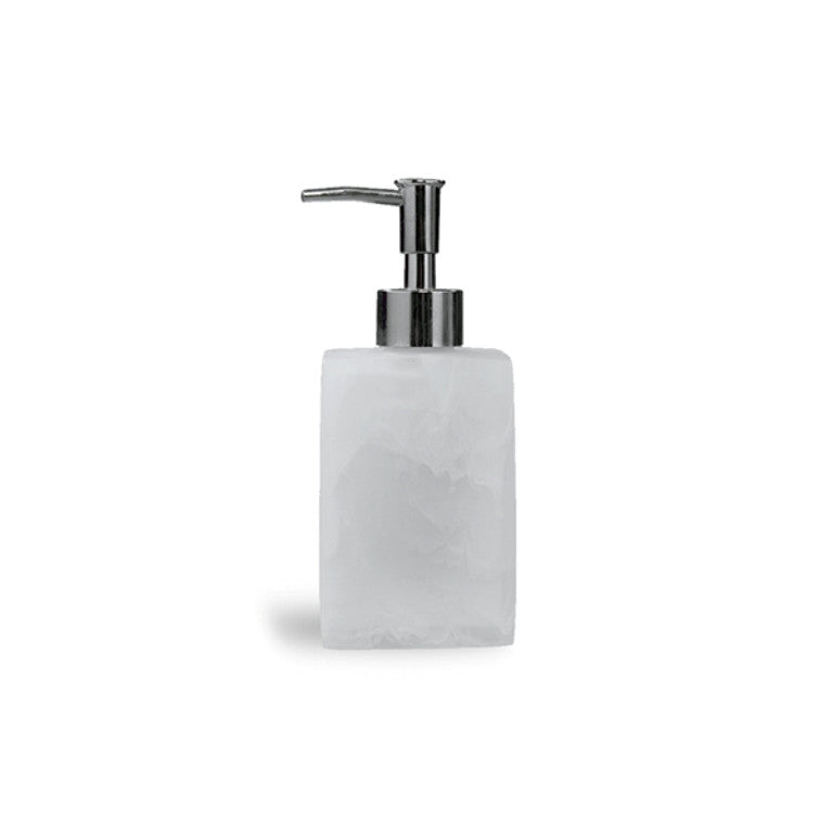 Small Square Dispenser 5x5x17cm, White Color - موزع صابون من الريزن 5x5x17سم, لون أبيض