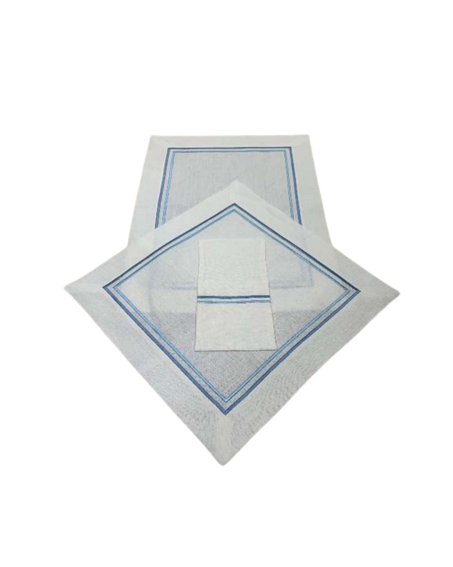 Luca Navy Blue/White Placemats – Set of 3 - طقم مفارش طاولة لوكا كحلي/أبيض – 3 قطع