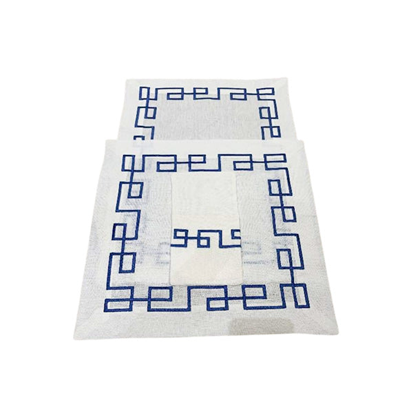 Willam Navy Blue Hermine Maze Placemats – Set of 3 - طقم مفارش طاولة ويليام أزرق كحلي – 3 قطع