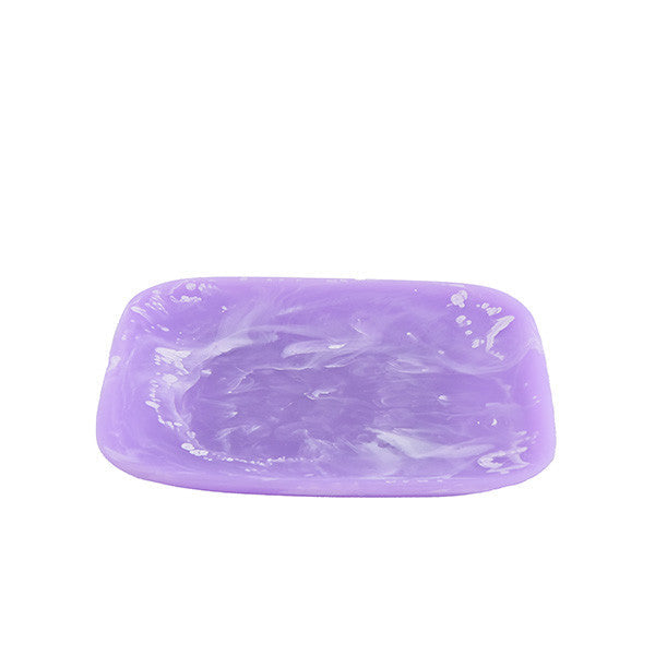 Medium Resin Square Tray 24.5x24.5x3cm, Lilac Color - طبق تقديم مربع متوسط 24.5x24.5x3سم, لون بنفسجي فاتح