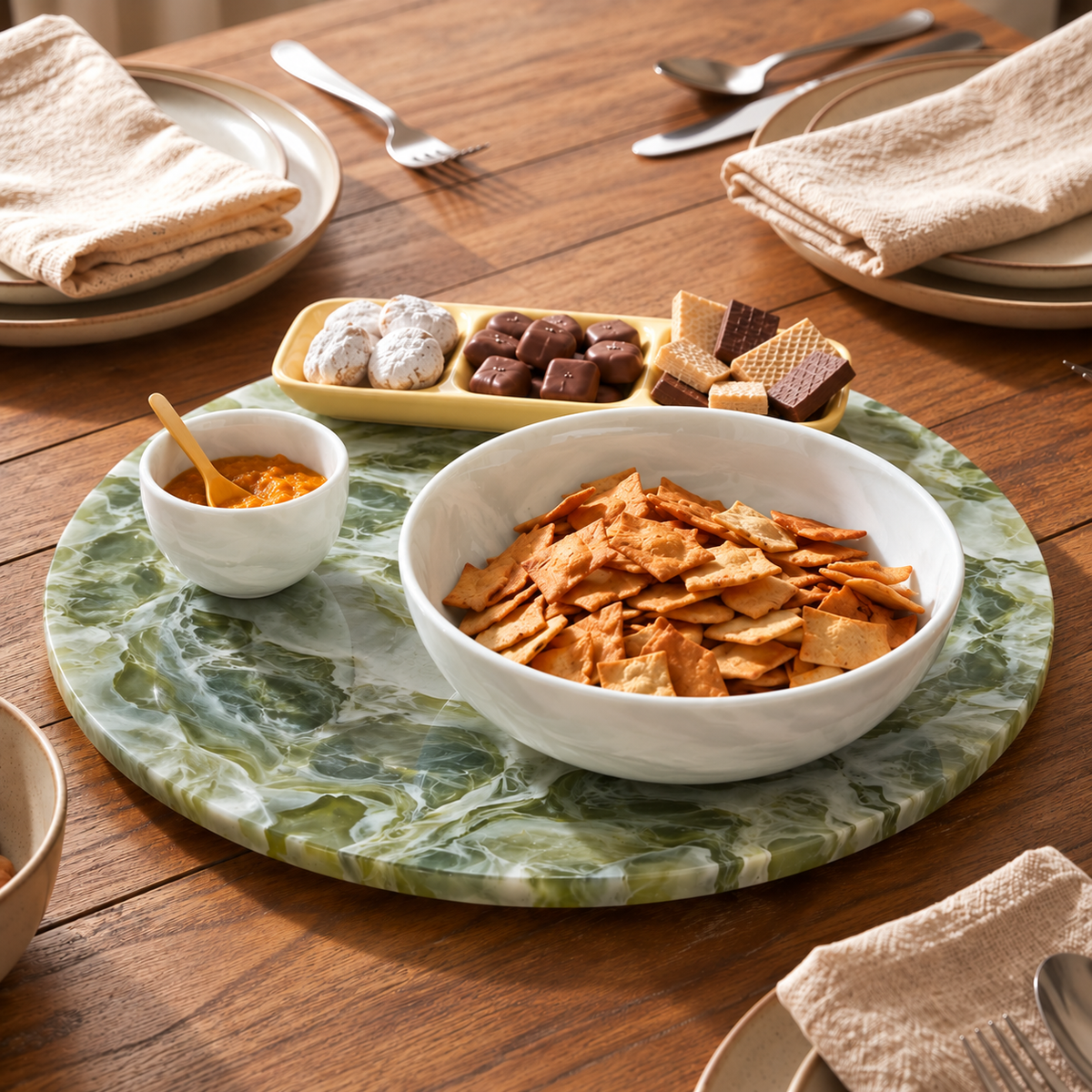 Lazy Susan , Forest - صينية تقديم دوارة كبيرة , أخضر