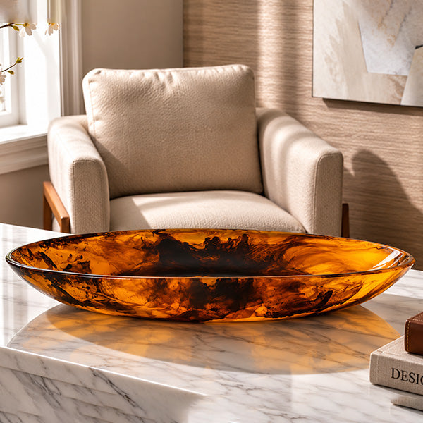 Large Oval Platter, Turtoise - طبق تقديم بيضاوي كبير، بني
