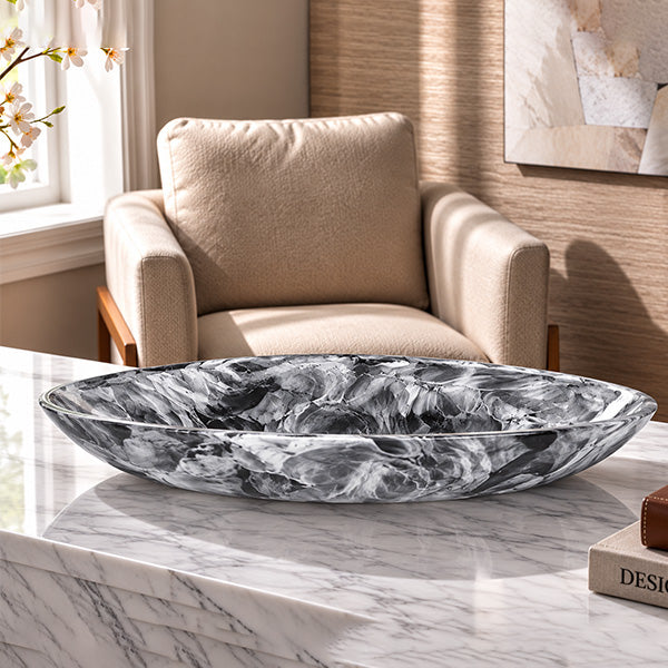 Large Oval Platter  , Black -  طبق تقديم بيضاوي كبير، أسود