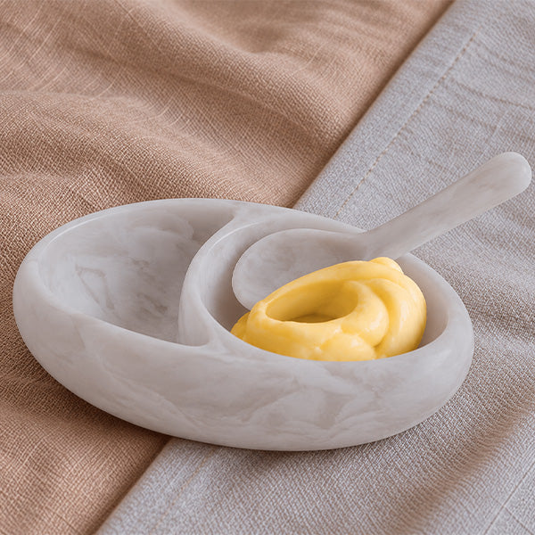 Split Bowl ,  White - وعاء مقسّم - أبيض