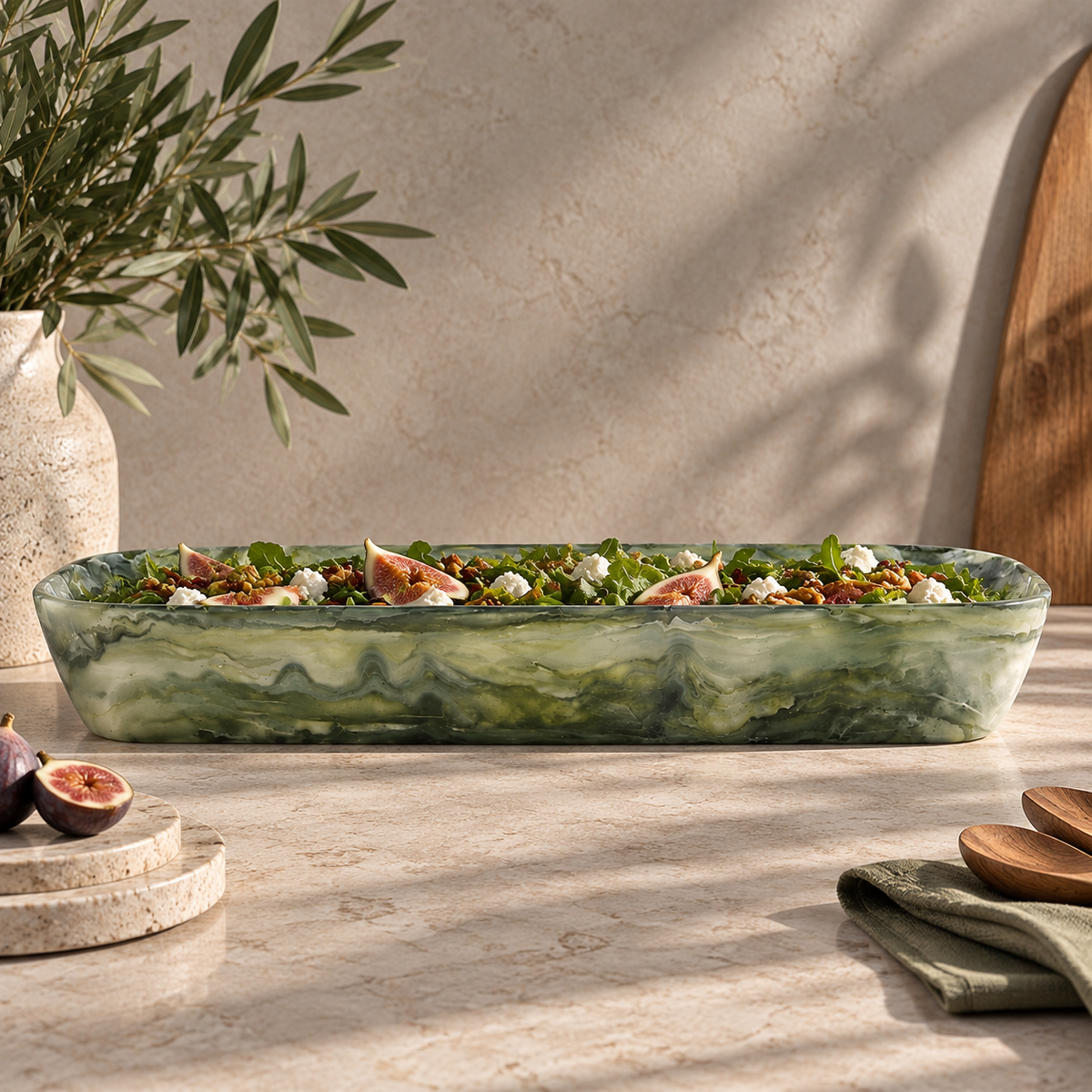Large Boat Bowl , Forest -  وعاء قارب كبير , أخضر