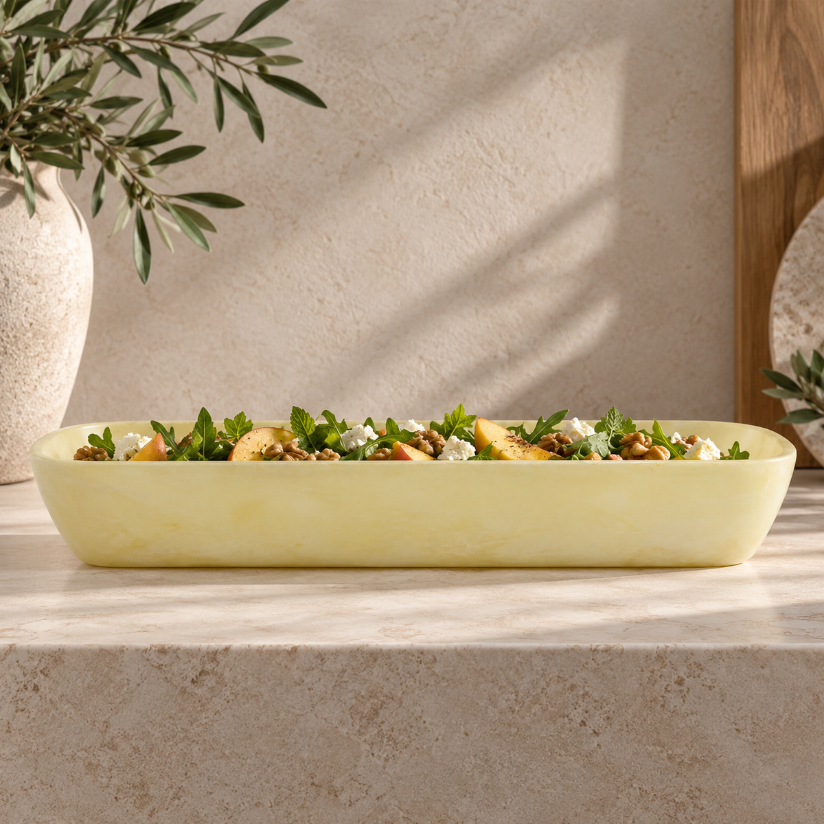 Large Boat Bowl, Yellow -  وعاء قارب كبير , أصفر
