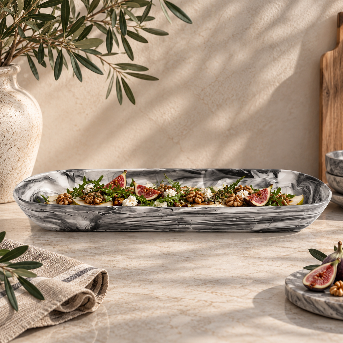 Large Boat Bowl  , Black - وعاء قارب كبير , أسود