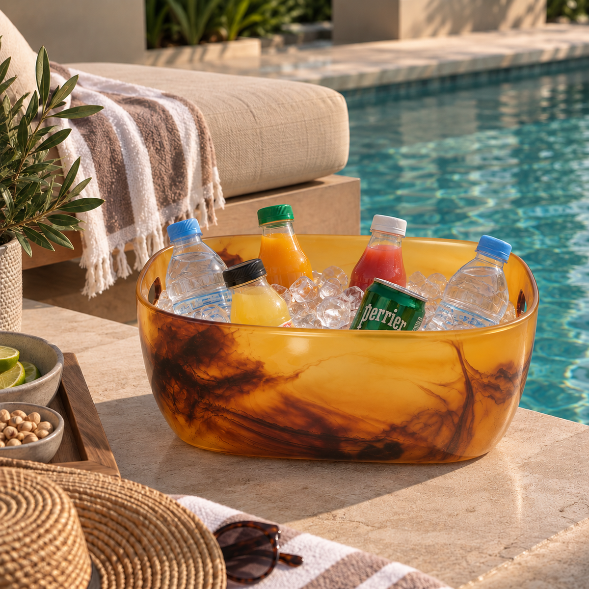 PARTY BUCKET TURTOISE 38X33X18 CM -دلو بني 38×33×18 سم