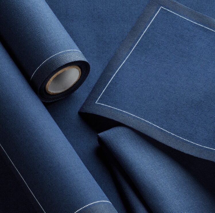 Petrol blue Placemat 48x32 100% Cotton,Rolls 12 - رول مفارش أطباق قطنية، 48 × 32 سم، كحلي