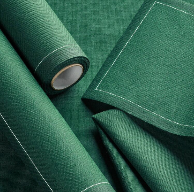 English green Placemat 48x32 100% Cotton, Rolls 12 - رول مفارش أطباق قطنية، 48 × 32 سم، أخضر