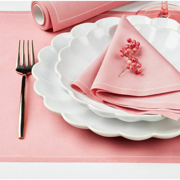 Dusty pink Napkin 20x20,4 100% Cotton, Rolls 25 -مناديل سفرة قطنية 20×20.4 ورددي ترابي , 25 قطعة
