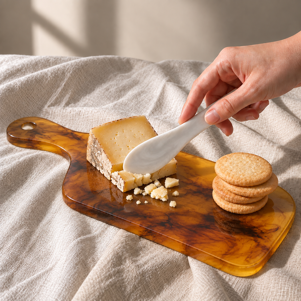 Cheese Board , Turtoise - لوح تقديم جبن ,بني