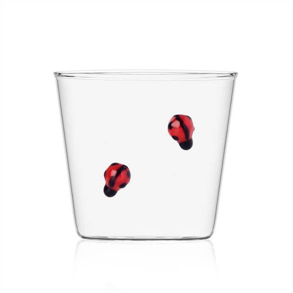 Glass Tumbler Ladybugs 350ml - كوب زجاجي داخله تصميم خنافس350مل