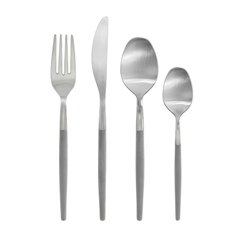 MAXIME 16pcs of Cutlery Set , Mourning Dove Color - طقم  MAXIME ادوات مائدة 16قطعة, لون رمادي فاتح