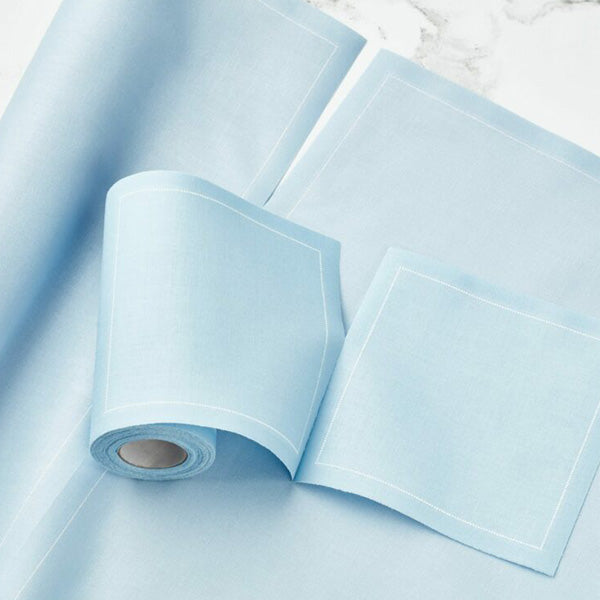 foggy blue Napkin 11,7x11,7  Cotton 100%,Rolls 50 -  مناديل سفرة قطنية 11,7×11,7 أزرق –  50 قطعة