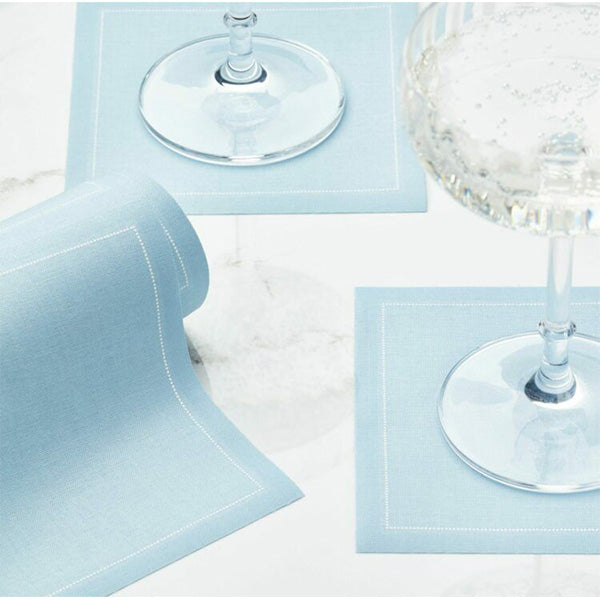 foggy blue Napkin 11,7x11,7  Cotton 100%,Rolls 50 -  مناديل سفرة قطنية 11,7×11,7 أزرق –  50 قطعة