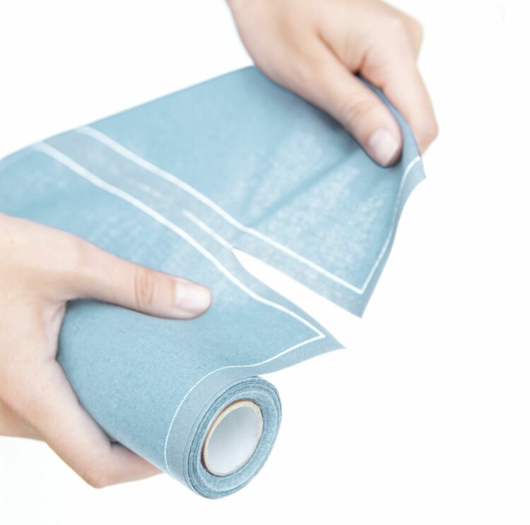 Foggy blue Placemat 48x32 100% Cotton,Rolls 12 - رول مفارش أطباق قطنية، 48 × 32 سم، أزرق