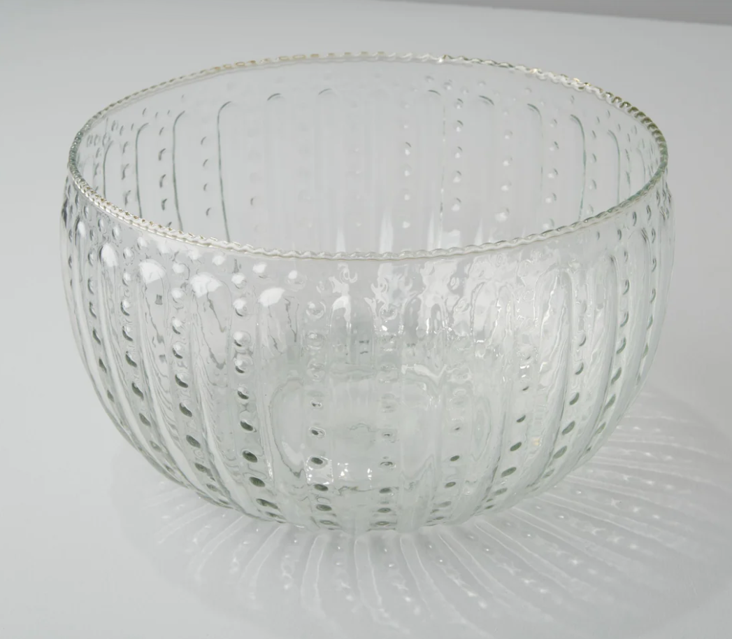 RUFFLE GLASS LINES LARGE BOWL - وعاء كبير بخطوط زجاجية