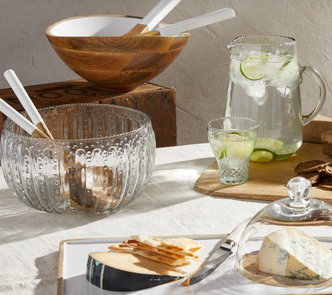 RUFFLE GLASS LINES LARGE BOWL - وعاء كبير بخطوط زجاجية