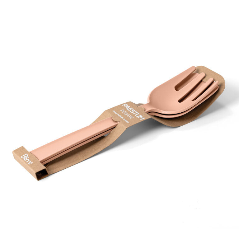 PAESTUM Cutlery Spoon & Fork, Pink Sand Color - أدوات مائدة PAESTUM شوكة وملعقة , لون وردي