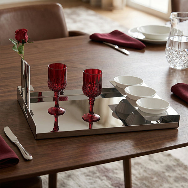 Tray W/3 Cups / Vase 46x33x4 - صينية تقديم