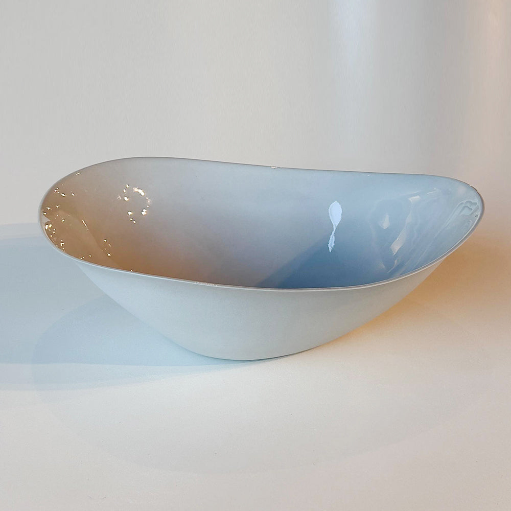 Large asymmetric bowl,grey - وعاء تقديم عميق , رمادي