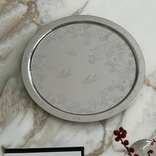 Forest Round Tray With Acrylic Insert  -صينية دائريه مع قاعده اكريلك للحمايه
